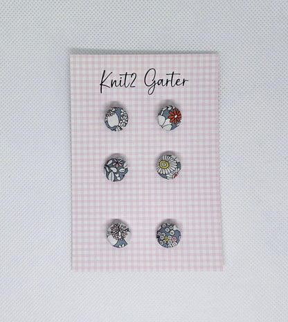 Liberty fabric buttons 12mm